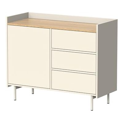 Vicco Commode avec tiroirs Velina, Crème, 100x82cm avec 3 tiroirs et 1 Porte, pour Le Rangement de vêtements et d’Objets du Quotidien - Publicité Vicco Commode avec tiroirs Velina, Crème, 100x82cm avec 3 tiroirs et 1 Porte, pour Le Rangement de vêtements et d’Objets du Quotidien - Publicité