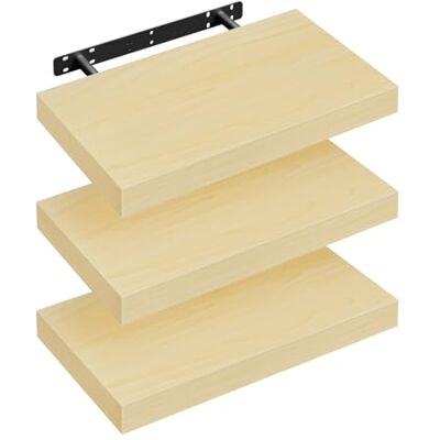 WOLTU Étagère Murale, Étagère Flottante de CD, Lot de 3, pour Salon, Cuisine, Chambre, Salle de Bain 40x22.9x3.8cm, Jaune Chêne RG9372kei-3 - Publicité WOLTU Étagère Murale, Étagère Flottante de CD, Lot de 3, pour Salon, Cuisine, Chambre, Salle de Bain 40x22.9x3.8cm, Jaune Chêne RG9372kei-3 - Publicité