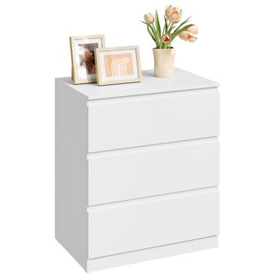 WOLTU Commode, Meuble Tiroir Rangement, avec 3 Tiroirs, Chiffonnier Blanc, pour Salon, Chambre à Coucher, Couloir, en Bois d’Ingénierie, 60x40x70 cm - Publicité WOLTU Commode, Meuble Tiroir Rangement, avec 3 Tiroirs, Chiffonnier Blanc, pour Salon, Chambre à Coucher, Couloir, en Bois d’Ingénierie, 60x40x70 cm - Publicité