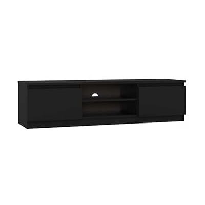 CDF Meuble TV Moderne Banc TV de Salon Support Multimédia avec Rangement et Passage de Câbles Design Épuré sans Poignées pour Salon Chambre Bureau 140 x 40 x 36 cm Noir - Publicité CDF Meuble TV Moderne Banc TV de Salon Support Multimédia avec Rangement et Passage de Câbles Design Épuré sans Poignées pour Salon Chambre Bureau 140 x 40 x 36 cm Noir - Publicité