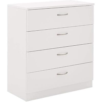 Panana Commode Blanche Mat avec 4 tiroirs, Meuble Rangement, Commode Chambre, Commode avec tiroirs, Armoire à tiroirs, Taille: 67 x 33 x 73 cm, Poids: 23 kg (Blanc, 4 tiroirs) - Publicité Panana Commode Blanche Mat avec 4 tiroirs, Meuble Rangement, Commode Chambre, Commode avec tiroirs, Armoire à tiroirs, Taille: 67 x 33 x 73 cm, Poids: 23 kg (Blanc, 4 tiroirs) - Publicité