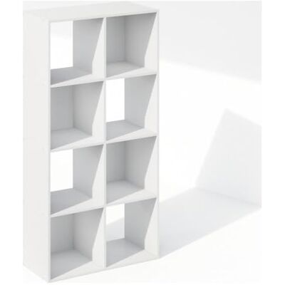 Furinno PELLI Étagère, Bibliothèque À 8 Cubes, Étagère De Rangement Horizontale, 11,7 X 23,7 X 47 Cm, pour Salon, Chambre, Bureau, Blanc - Publicité Furinno PELLI Étagère, Bibliothèque À 8 Cubes, Étagère De Rangement Horizontale, 11,7 X 23,7 X 47 Cm, pour Salon, Chambre, Bureau, Blanc - Publicité