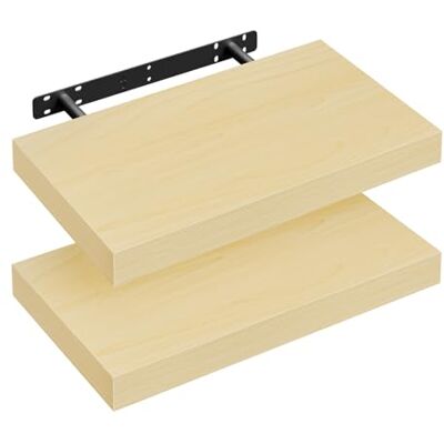 WOLTU Étagère Murale, Étagère Flottante de CD, Lot de 2, pour Salon, Cuisine, Chambre, Salle de Bain 40x22.9x3.8cm, Jaune Chêne RG9372kei-2 - Publicité WOLTU Étagère Murale, Étagère Flottante de CD, Lot de 2, pour Salon, Cuisine, Chambre, Salle de Bain 40x22.9x3.8cm, Jaune Chêne RG9372kei-2 - Publicité