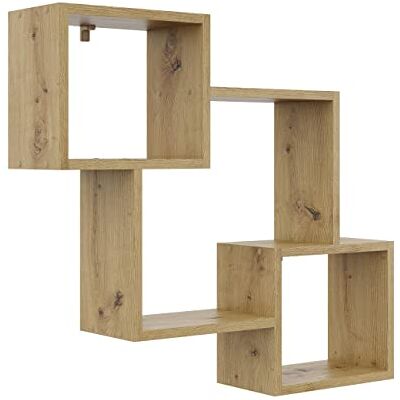 KUBUTKU Étagère Murale décorative avec 3 étages 78 x 71 x 18 cm Design scandinave Moderne pour Salon Cuisine Bureau Chambre à Coucher Salle de Bain étagère Suspendue bibliothèque (Artisan) - Publicité KUBUTKU Étagère Murale décorative avec 3 étages 78 x 71 x 18 cm Design scandinave Moderne pour Salon Cuisine Bureau Chambre à Coucher Salle de Bain étagère Suspendue bibliothèque (Artisan) - Publicité