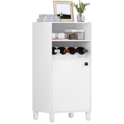 WOLTU Meuble Cuisine, Bibliothèque, Petit Meuble de Rangement, Buffet, Étagère Rangement, Placard Rangement avec Porte et Étagères Réglables, Casier à Vin Amovible, Blanc, 48x40x108cm - Publicité WOLTU Meuble Cuisine, Bibliothèque, Petit Meuble de Rangement, Buffet, Étagère Rangement, Placard Rangement avec Porte et Étagères Réglables, Casier à Vin Amovible, Blanc, 48x40x108cm - Publicité