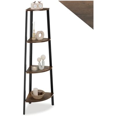 tectake ® Étagère d'angle 34 x 34 x 125 cm, Bibliothèque, 4 Niveaux décalés, Style Industriel, Etagere Bois, Rangement Bureau Bibliotheque, Meuble Salon, Etagere Rangement Chambre, Bureau, Bois foncé - Publicité tectake ® Étagère d'angle 34 x 34 x 125 cm, Bibliothèque, 4 Niveaux décalés, Style Industriel, Etagere Bois, Rangement Bureau Bibliotheque, Meuble Salon, Etagere Rangement Chambre, Bureau, Bois foncé - Publicité