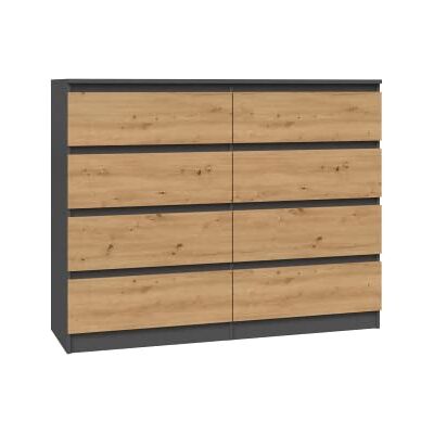 CDF Commode Malwa M8 120 Couleur : Anthracite Chêne Artisan Armoire pour Documents, Petits Objets Idéal pour Le Salon, la Chambre à Coucher, la Chambre des Enfants - Publicité CDF Commode Malwa M8 120 Couleur : Anthracite Chêne Artisan Armoire pour Documents, Petits Objets Idéal pour Le Salon, la Chambre à Coucher, la Chambre des Enfants - Publicité