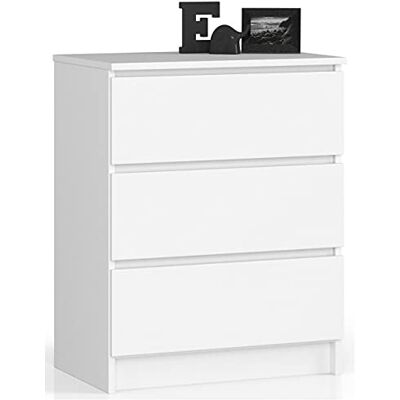 Home Collective Commode avec trois tiroirs de 77 cm de haut et 60 cm de large, pour salon, chambre à coucher, couloir, armoire, buffet, grand espace de rangement, blanche - Publicité Home Collective Commode avec trois tiroirs de 77 cm de haut et 60 cm de large, pour salon, chambre à coucher, couloir, armoire, buffet, grand espace de rangement, blanche - Publicité