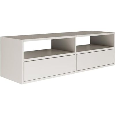 Selsey Meuble TV Suspendu Bois 100 cm Finition Blanc Design Minimaliste et Fonctionnel Idéal pour Intérieurs Modernes 2 Abattants et Niches Ouvertes - Publicité Selsey Meuble TV Suspendu Bois 100 cm Finition Blanc Design Minimaliste et Fonctionnel Idéal pour Intérieurs Modernes 2 Abattants et Niches Ouvertes - Publicité