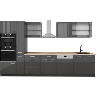 Vicco Cuisine complète R-Line, Anthracite Brillant/Anthracite, 350cm, PT Chêne, adapté à Une Extension Flexible avec des modules supplémentaires - Publicité Vicco Cuisine complète R-Line, Anthracite Brillant/Anthracite, 350cm, PT Chêne, adapté à Une Extension Flexible avec des modules supplémentaires - Publicité