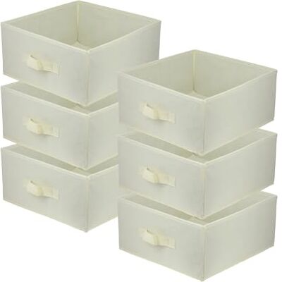 lavita Boîte de rangement en tissu Boîtes de rangement pliantes 31 x 31 x 15 cm Tiroir Boîte de rangement Tiroir Systèmes de rangement pour les vêtements crème 6 pièce - Publicité lavita Boîte de rangement en tissu Boîtes de rangement pliantes 31 x 31 x 15 cm Tiroir Boîte de rangement Tiroir Systèmes de rangement pour les vêtements crème 6 pièce - Publicité