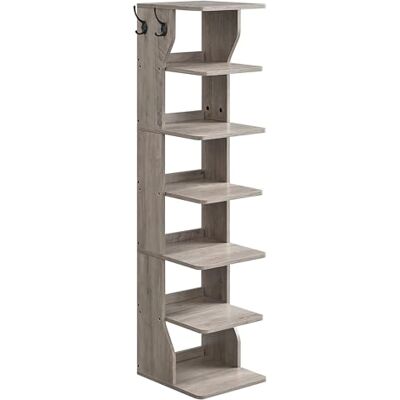 VASAGLE Étagère à Chaussures Fine, Meuble de Rangement sur Pieds 7 Niveaux, Gain de Place, pour Entrée, Coin, Rangement Chaussures, Grège Chiné LBS200L01 - Publicité VASAGLE Étagère à Chaussures Fine, Meuble de Rangement sur Pieds 7 Niveaux, Gain de Place, pour Entrée, Coin, Rangement Chaussures, Grège Chiné LBS200L01 - Publicité