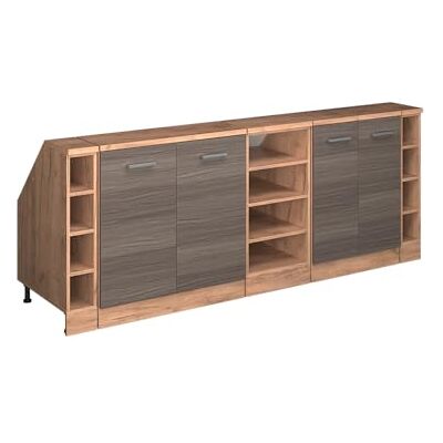 Vicco Meuble sous Pente R-Line, Gris Noble, 210cm Lot de 5 caissons 60 cm de Profondeur, Convient aux Murs inclinés et à Une Installation de Cuisine Variable - Publicité Vicco Meuble sous Pente R-Line, Gris Noble, 210cm Lot de 5 caissons 60 cm de Profondeur, Convient aux Murs inclinés et à Une Installation de Cuisine Variable - Publicité