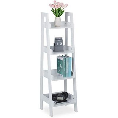 Relaxdays Étagère Droite, 4 Niveaux, Meuble de Rangement pour décorations, Plantes et Livres, HLP : 112x33x30 cm, Blanc - Publicité Relaxdays Étagère Droite, 4 Niveaux, Meuble de Rangement pour décorations, Plantes et Livres, HLP : 112x33x30 cm, Blanc - Publicité