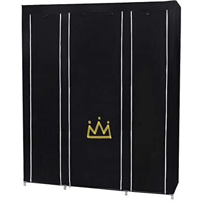 LANTUS Porte-vêtements Pliable,Armoire de Rangement,Garde-Robe Penderies pour Chambre d'adulte,pour Vestiaire, Salle d’étude (175 * 150 * 45cm (Noir-Moyen)) - Publicité LANTUS Porte-vêtements Pliable,Armoire de Rangement,Garde-Robe Penderies pour Chambre d'adulte,pour Vestiaire, Salle d’étude (175 * 150 * 45cm (Noir-Moyen)) - Publicité