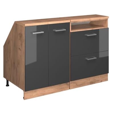Vicco Meuble sous Pente R-Line, Anthracite Haute Brillance, 120cm Lot de 2 caissons 60 cm de Profondeur, Convient aux Murs inclinés et à Une Installation de Cuisine Variable - Publicité Vicco Meuble sous Pente R-Line, Anthracite Haute Brillance, 120cm Lot de 2 caissons 60 cm de Profondeur, Convient aux Murs inclinés et à Une Installation de Cuisine Variable - Publicité