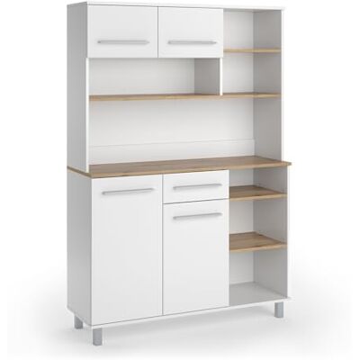 Vicco Buffet de Cuisine Pure, Blanc/Chêne Artisan, 120.2x177cm, avec étagères réglables en Hauteur pour Un Rangement Flexible - Publicité Vicco Buffet de Cuisine Pure, Blanc/Chêne Artisan, 120.2x177cm, avec étagères réglables en Hauteur pour Un Rangement Flexible - Publicité