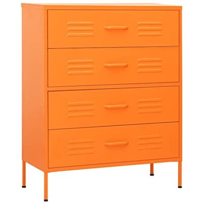 vidaXL Commode Buffet Armoire à Tiroirs Meuble de Rangement Armoire de Rangement Salon Salle de Séjour Intérieur Orange 80x35x101,5 cm Acier - Publicité vidaXL Commode Buffet Armoire à Tiroirs Meuble de Rangement Armoire de Rangement Salon Salle de Séjour Intérieur Orange 80x35x101,5 cm Acier - Publicité