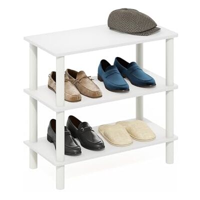 Furinno Turn-N-Tube Étagère À Chaussures, Rangement À Chaussures À 3 Niveaux, Blanc, pour Placard, Entrée, Bureau, Garage, Blanc - Publicité Furinno Turn-N-Tube Étagère À Chaussures, Rangement À Chaussures À 3 Niveaux, Blanc, pour Placard, Entrée, Bureau, Garage, Blanc - Publicité