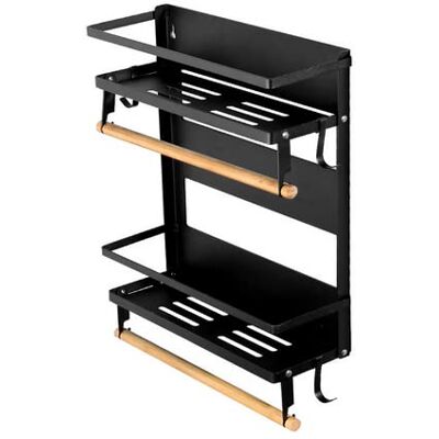 LANTUS Étagère Réfrigérateur Magnétique, Etagere Magnetique Frigo Pliable, Étagère à Épices Murale, Porte-Épices Multifonctionnel Convient pour Réfrigérateur, Mur de Cuisine-40 * 30 * 11CM-Noir - Publicité LANTUS Étagère Réfrigérateur Magnétique, Etagere Magnetique Frigo Pliable, Étagère à Épices Murale, Porte-Épices Multifonctionnel Convient pour Réfrigérateur, Mur de Cuisine-40 * 30 * 11CM-Noir - Publicité