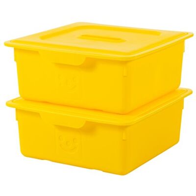 Iris Ohyama , Boîte de rangement plastique enfant, Lot de 2, 10 L, Sans BPA -KDL-330 Jaune, Empilable L33 x P31.5 x H13.5 cm - Publicité Iris Ohyama , Boîte de rangement plastique enfant, Lot de 2, 10 L, Sans BPA -KDL-330 Jaune, Empilable L33 x P31.5 x H13.5 cm - Publicité