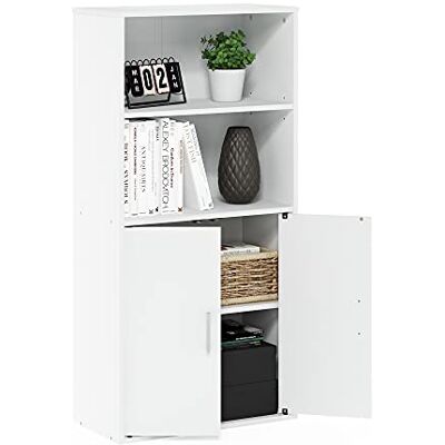 Étagère de rangement Furinno Pasir - Blanc - Bibliothèque - Publicité Étagère de rangement Furinno Pasir - Blanc - Bibliothèque - Publicité