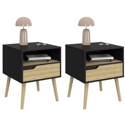 IDMARKET Ensemble de 2 Tables de Nuit Helsinki - Mobilier Moderne Scandinave - Publicité IDMARKET Ensemble de 2 Tables de Nuit Helsinki - Mobilier Moderne Scandinave - Publicité