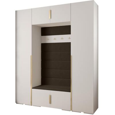ABIKSMEBLE Inova 1 Ensemble de Meubles Garde-Robe Moderne pour Chambre à Coucher, Salon, Entrée, Chambre d'enfant Meuble de Rangement pour Dressing 236,7x200x47cm Blanc, Manila 04, Or - Publicité ABIKSMEBLE Inova 1 Ensemble de Meubles Garde-Robe Moderne pour Chambre à Coucher, Salon, Entrée, Chambre d'enfant Meuble de Rangement pour Dressing 236,7x200x47cm Blanc, Manila 04, Or - Publicité