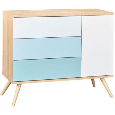 Sauthon Commode 1 Porte 3 tiroirs en Bois - Publicité Sauthon Commode 1 Porte 3 tiroirs en Bois - Publicité