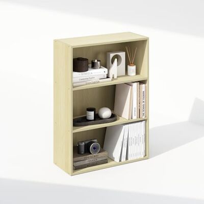 Furinno Simple Étagère, Bibliothèque À 3 Niveaux, Étagères De Rangement, 24,6 x 60,2 x 80 cm, pour Salon, Chambre, Bureau, Hêtre Étuvé. Publicité Furinno Simple Étagère, Bibliothèque À 3 Niveaux, Étagères De Rangement, 24,6 x 60,2 x 80 cm, pour Salon, Chambre, Bureau, Hêtre Étuvé. Publicité