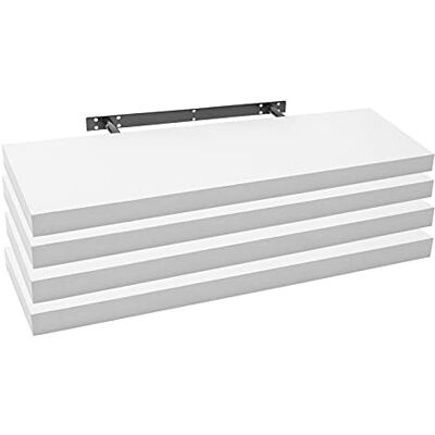WOLTU Étagère Murale, Étagère Suspendue, Étagère Murale Flottante en MDF, Lot de 4, Blanc, pour Salon, Cuisine, Chambre, Salle de Bain etc RG9318ws-4 - Publicité WOLTU Étagère Murale, Étagère Suspendue, Étagère Murale Flottante en MDF, Lot de 4, Blanc, pour Salon, Cuisine, Chambre, Salle de Bain etc RG9318ws-4 - Publicité