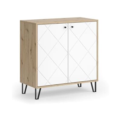 Vicco Commode Nizza, Chêne Artisan, 80.2x82.6cm avec 2 Portes, pour Une Utilisation comme Surface de Rangement à côté du lit - Publicité Vicco Commode Nizza, Chêne Artisan, 80.2x82.6cm avec 2 Portes, pour Une Utilisation comme Surface de Rangement à côté du lit - Publicité