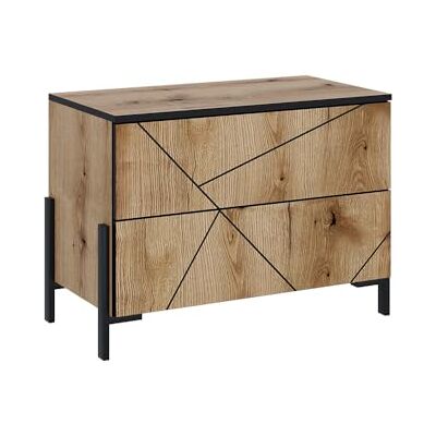 Vicco Table de Chevet Hatto, Chêne, 78x55.2cm avec 2 tiroirs, adapté au Rangement et au Stockage dans la Chambre à Coucher - Publicité Vicco Table de Chevet Hatto, Chêne, 78x55.2cm avec 2 tiroirs, adapté au Rangement et au Stockage dans la Chambre à Coucher - Publicité