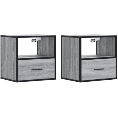 vidaXL Tables de Chevet murales 2 pcs Sonoma Gris 40x31x39,5 cm, Armoire, Table d'appoint, Armoire de lit, Armoire de Chevet, Table de Nuit - Publicité vidaXL Tables de Chevet murales 2 pcs Sonoma Gris 40x31x39,5 cm, Armoire, Table d'appoint, Armoire de lit, Armoire de Chevet, Table de Nuit - Publicité