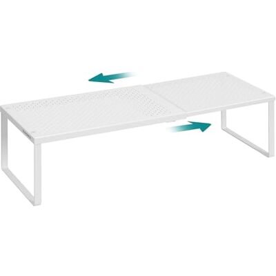 SONGMICS KCS007W01 Étagère à épices, extensible, organisateur de cuisine, étagère de cuisine, petit organisateur pour placard, métal, étagère à chaussures, blanc mat - Publicité SONGMICS KCS007W01 Étagère à épices, extensible, organisateur de cuisine, étagère de cuisine, petit organisateur pour placard, métal, étagère à chaussures, blanc mat - Publicité