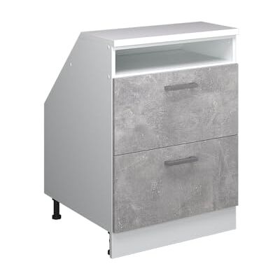 Vicco Meuble sous Pente R-Line, Béton, 60cm 2 tiroirs, 60 cm de Profondeur, pour Une Combinaison Libre au Sein de systèmes de Cuisine modulaires - Publicité Vicco Meuble sous Pente R-Line, Béton, 60cm 2 tiroirs, 60 cm de Profondeur, pour Une Combinaison Libre au Sein de systèmes de Cuisine modulaires - Publicité