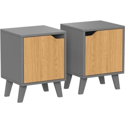 Vicco Table de Nuit Malu, Anthracite/chêne, 2 Parties, pour Le Rangement et Le dépôt à côté du lit - Publicité Vicco Table de Nuit Malu, Anthracite/chêne, 2 Parties, pour Le Rangement et Le dépôt à côté du lit - Publicité