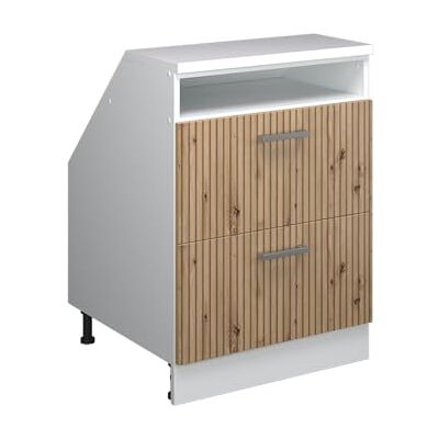 Vicco Meuble sous Pente R-Line, Chêne Artisan, 60cm 2 tiroirs, 60 cm de Profondeur, pour Une Combinaison Libre au Sein de systèmes de Cuisine modulaires - Publicité Vicco Meuble sous Pente R-Line, Chêne Artisan, 60cm 2 tiroirs, 60 cm de Profondeur, pour Une Combinaison Libre au Sein de systèmes de Cuisine modulaires - Publicité
