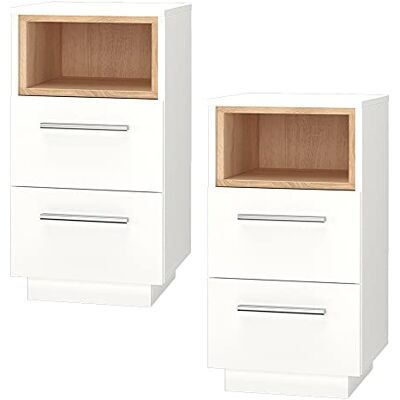 Vicco Table de Chevet Beatrice, Blanc, Set de 2, pour Le Rangement Peu encombrant d’Objets à côté du lit - Publicité Vicco Table de Chevet Beatrice, Blanc, Set de 2, pour Le Rangement Peu encombrant d’Objets à côté du lit - Publicité