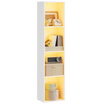 WOLTU Bibliothèque LED à 4 Compartiments Verticaux, Étagère à Lumière Réglable, 40x29x170 cm, Style Moderne, pour Salon, Chambre et Bureau, en Bois d'Ingénierie,Blanc - Publicité WOLTU Bibliothèque LED à 4 Compartiments Verticaux, Étagère à Lumière Réglable, 40x29x170 cm, Style Moderne, pour Salon, Chambre et Bureau, en Bois d'Ingénierie,Blanc - Publicité