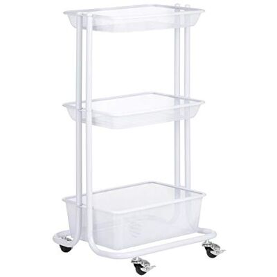 IDIMEX Desserte sur roulettes VALIENTE avec 3 bacs de Rangement, Chariot avec paniers pour Cuisine, Bureau ou Chambre d'enfant, métal Blanc - Publicité IDIMEX Desserte sur roulettes VALIENTE avec 3 bacs de Rangement, Chariot avec paniers pour Cuisine, Bureau ou Chambre d'enfant, métal Blanc - Publicité