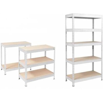 KARAT Rayonnages Charges Lourdes en métal pour Magasin & Garage Étagères modulable à Grande Tenue Rangement métallique pneus Charge Max. 1250 kg-Montage Rapide -Grizzly-Blanc 220 x 90 x 60 cm - Publicité KARAT Rayonnages Charges Lourdes en métal pour Magasin & Garage Étagères modulable à Grande Tenue Rangement métallique pneus Charge Max. 1250 kg-Montage Rapide -Grizzly-Blanc 220 x 90 x 60 cm - Publicité