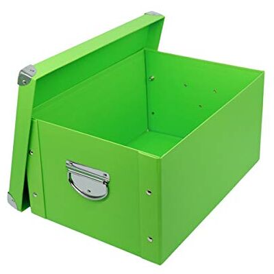 GUOZI Pliant Décoratif Boîte de Rangement avec Couvercle et Poignées en Métal Coins Renforcés Métalliques Boîtes de Stockage de Fichiers Office (Vert, 35 * 25 * 17.5cm) - Publicité GUOZI Pliant Décoratif Boîte de Rangement avec Couvercle et Poignées en Métal Coins Renforcés Métalliques Boîtes de Stockage de Fichiers Office (Vert, 35 * 25 * 17.5cm) - Publicité