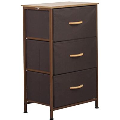 BAKAJI Commode résistante à 3 étagères, Multicolore, Armoire d'armoire, Tissu Bicolore Robuste, Multi-usages pour Bureau, Peu encombrant, Dimensions 75 x 46 x 30 cm (Marron) - Publicité BAKAJI Commode résistante à 3 étagères, Multicolore, Armoire d'armoire, Tissu Bicolore Robuste, Multi-usages pour Bureau, Peu encombrant, Dimensions 75 x 46 x 30 cm (Marron) - Publicité