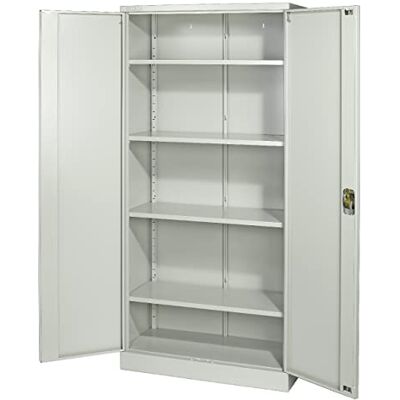 Sigma Armoire de classement, métal, 92 x 42 x 195 cm, 4 étagères réglables, 2 Portes battantes, Serrure avec clé, Grise - Publicité Sigma Armoire de classement, métal, 92 x 42 x 195 cm, 4 étagères réglables, 2 Portes battantes, Serrure avec clé, Grise - Publicité
