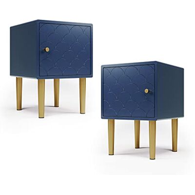 Merax Lot de 2 Table de Nuit sans Tiroir, Chevet d'Appoint, Commode de Nuit, Adapté à Tout Lit & Chambre, 50 x 35 x 35 cm, Bleu Marine - Publicité Merax Lot de 2 Table de Nuit sans Tiroir, Chevet d'Appoint, Commode de Nuit, Adapté à Tout Lit & Chambre, 50 x 35 x 35 cm, Bleu Marine - Publicité