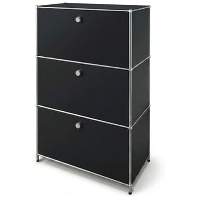 KARAT Armoire Métallique Concept Epure MK-129 – Buffet Moderne avec 3 Compartiments Verrouillables, Meuble de Rangement Design pour Bureau et Intérieur (Noir) - Publicité KARAT Armoire Métallique Concept Epure MK-129 – Buffet Moderne avec 3 Compartiments Verrouillables, Meuble de Rangement Design pour Bureau et Intérieur (Noir) - Publicité