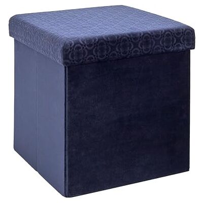 HOME DECO FACTORY HD7403 Coffre Pouf Pliable Rétro Mobilier Assise Multifonction Rangement Pratique Salon/Entrée/Chambre 38x38x38 cm Bleu Nuit - Publicité HOME DECO FACTORY HD7403 Coffre Pouf Pliable Rétro Mobilier Assise Multifonction Rangement Pratique Salon/Entrée/Chambre 38x38x38 cm Bleu Nuit - Publicité