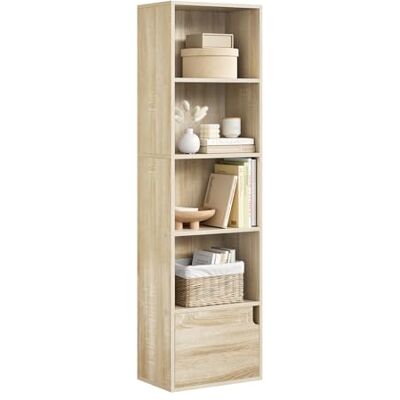 eSituro Bibliothèque Étagère, Meuble Cube, avec 5 Compartiments et 1 Porte, pour Salon, Chambre, Chêne - Publicité eSituro Bibliothèque Étagère, Meuble Cube, avec 5 Compartiments et 1 Porte, pour Salon, Chambre, Chêne - Publicité