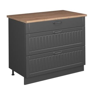 Vicco Meuble Cuisine Fame-Line, Gris foncé/Anthracite, 100cm, PT Chêne, à Combiner avec d'autres modules de la série Fame-Line - Publicité Vicco Meuble Cuisine Fame-Line, Gris foncé/Anthracite, 100cm, PT Chêne, à Combiner avec d'autres modules de la série Fame-Line - Publicité